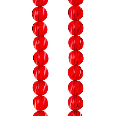 Ruby Cut Glass Round Beads, 10mm by Bead Landing™