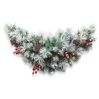 Glitzhome® 3ft, Pre-Lit Pinecones & Berries Artificial Christmas Swag