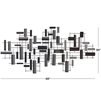 CosmoLiving by Cosmopolitan 60" Metal 3D Stripes Geometric Wall Décor