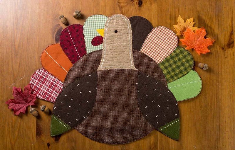 DII® Embroidered Turkey Placemat Set