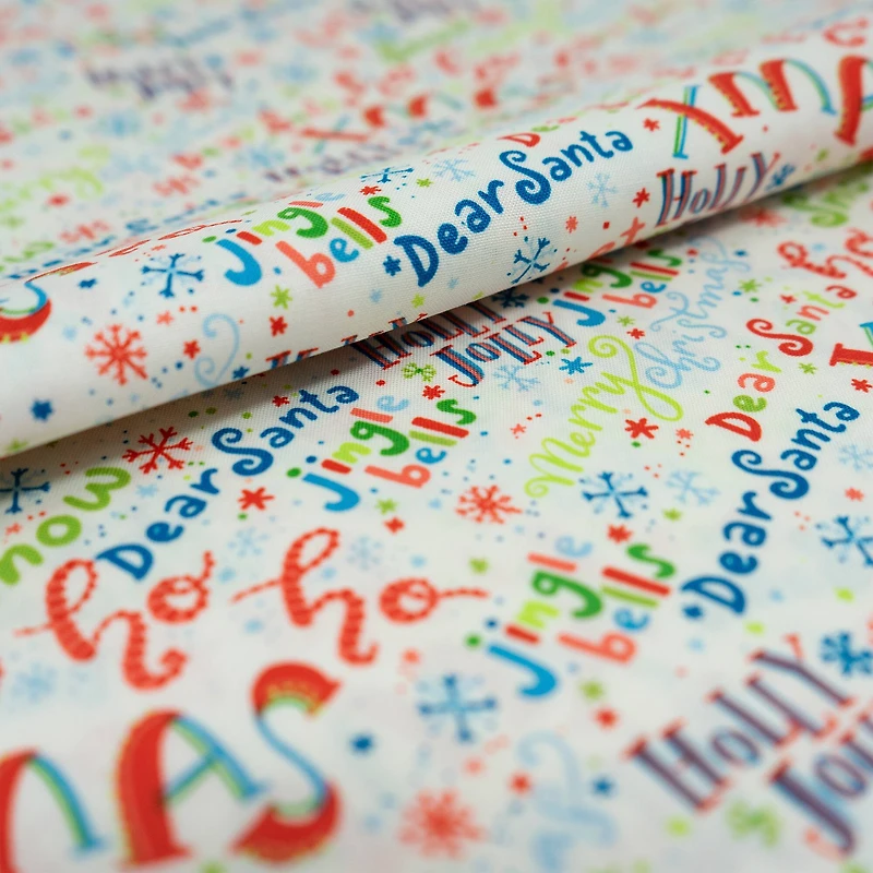 SINGER Dear Santa Print Ringspun Cotton Fabric