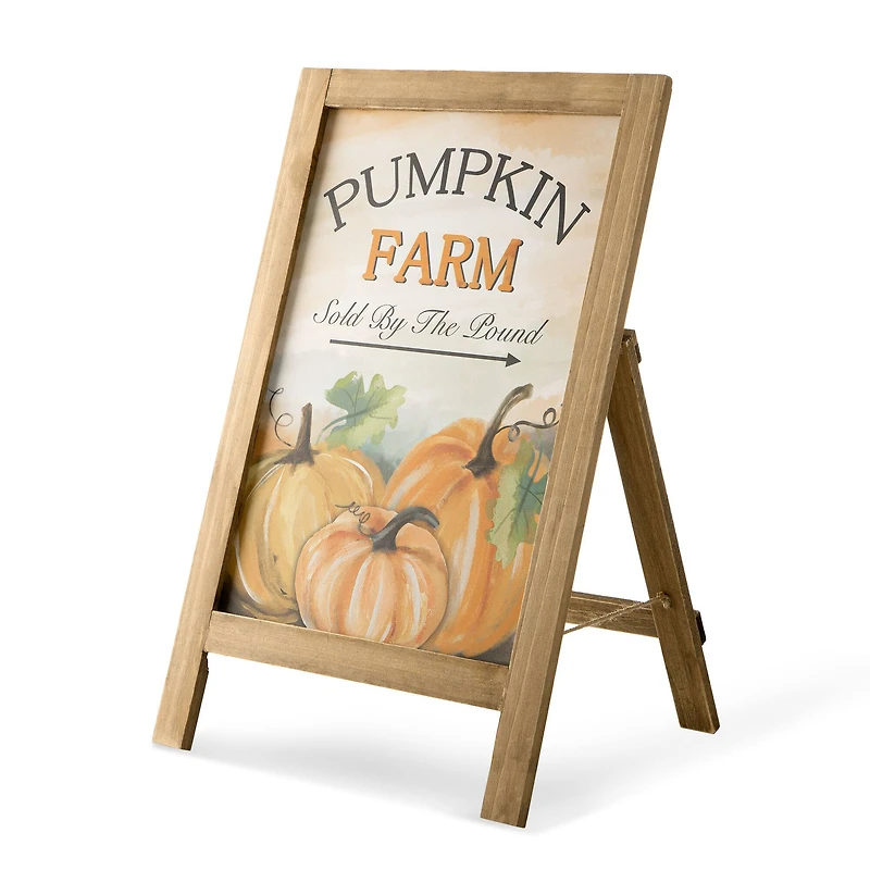 24" GlitzHome® Pumpkin Farm Wooden Porch Sign