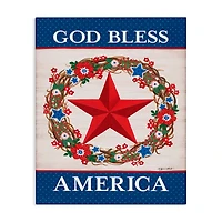 Stupell Industries God Bless America Wreath Canvas Wall Art