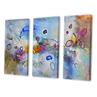 Designart - Energetic Dance Of Yellow And Blue - Modern Gallery-wrapped Canvas