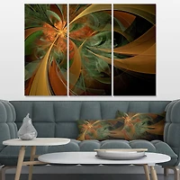 Designart - Symmetrical Orange Digital Fractal Flower