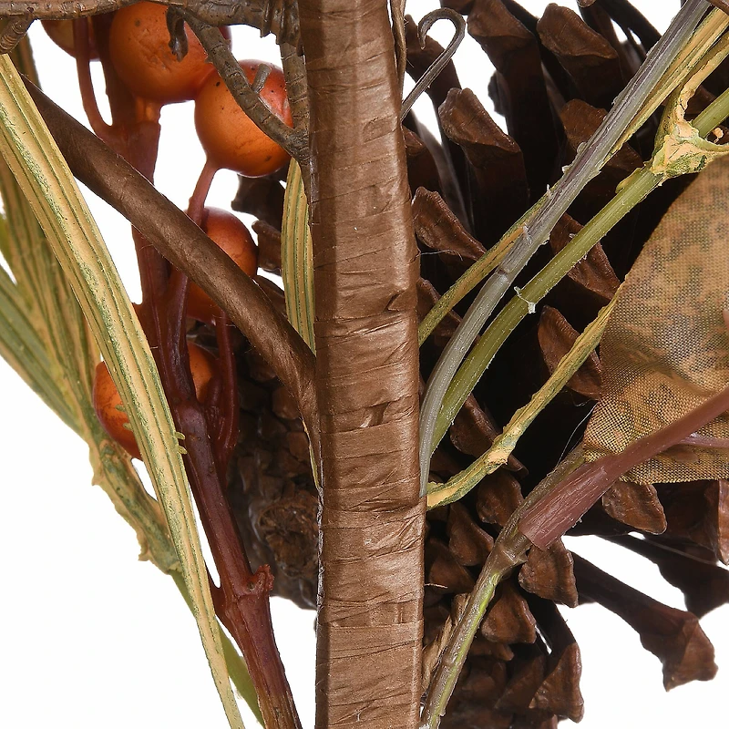 Autumn Pine Nut Spray With Pumpkin Gourds, 2ct.