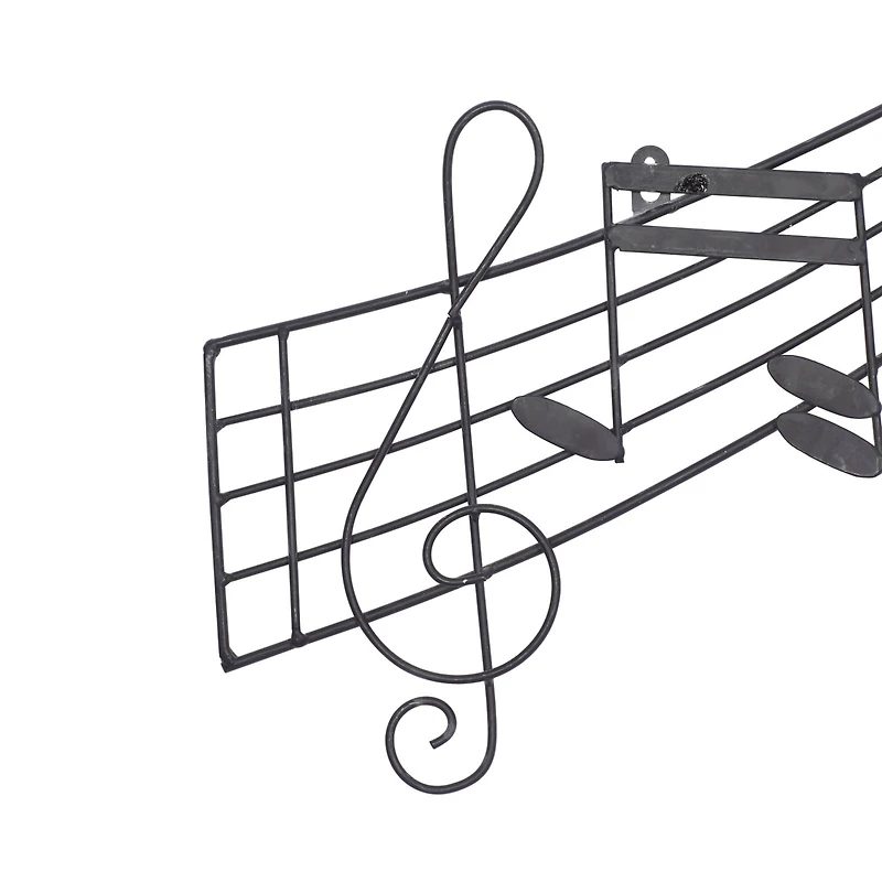 Black Metal Traditional Wall Decor, 33" x 19"