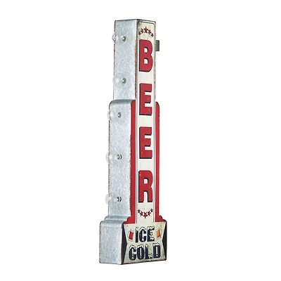 American Art Decor 28" Metal LED Ice Cold Beer Marquee Sign