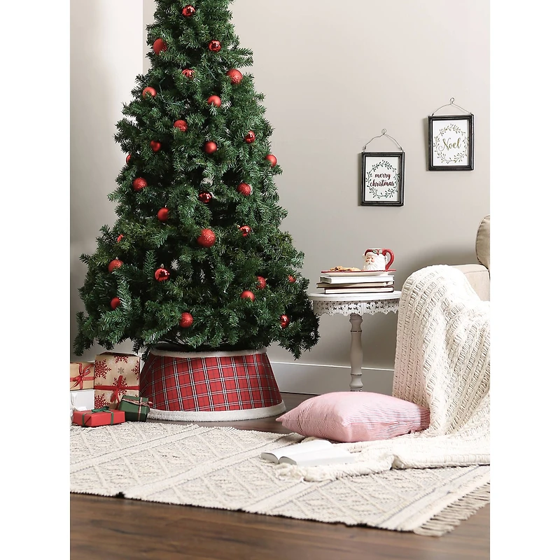 DII® Red Plaid Holiday Tree Collar