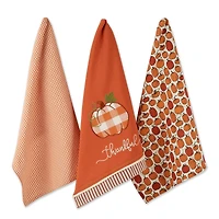 DII® Thankful Check Pumpkin Dishtowel Set