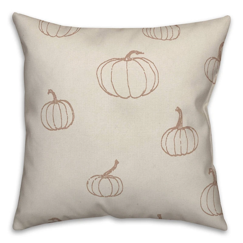 Dusty Rose Mini Pumpkin Pattern Throw Pillow