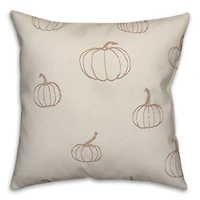 Dusty Rose Mini Pumpkin Pattern Throw Pillow