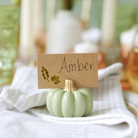 Kate Aspen® Mini Green Pumpkin Place Card Holder Set