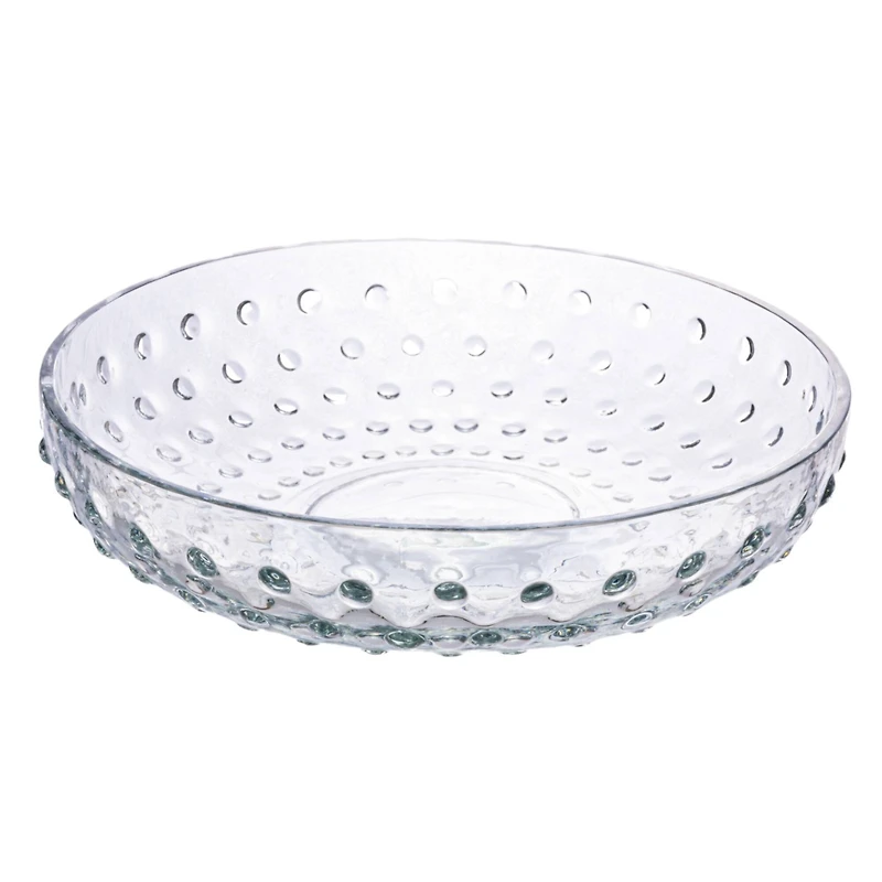 Hello Honey® 8.25" Clear Hobnail Low Round Glass Bowl
