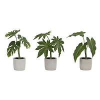 Green Potted Foliage Set, 10", 10.5" & 11.5"