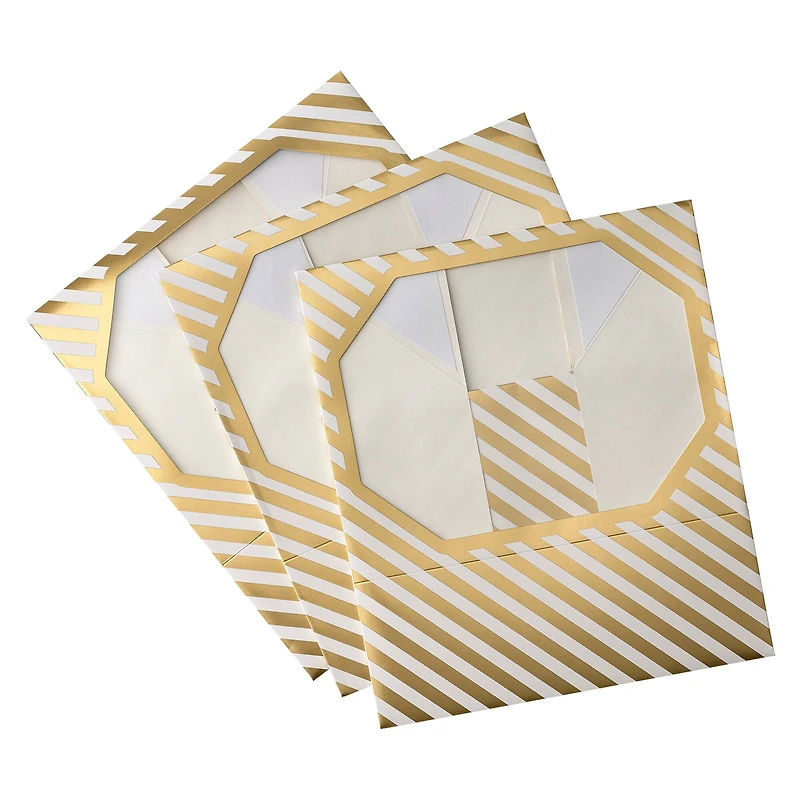 Gold & White Striped Treat Boxes By Celebrate It®