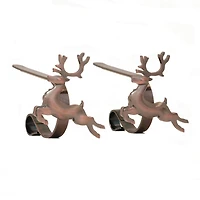 Original MantleClip® Oil-Rubbed Bronze Reindeer Icons Stocking Holders, 2ct.
