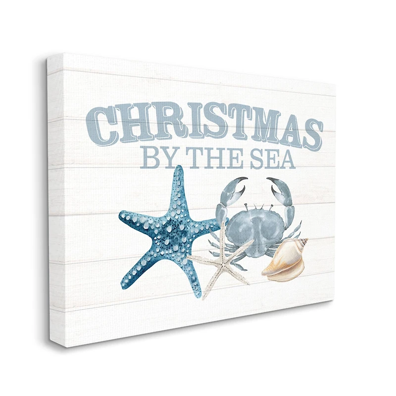 Stupell Industries Christmas By The Sea Nautical Canvas Wall Art