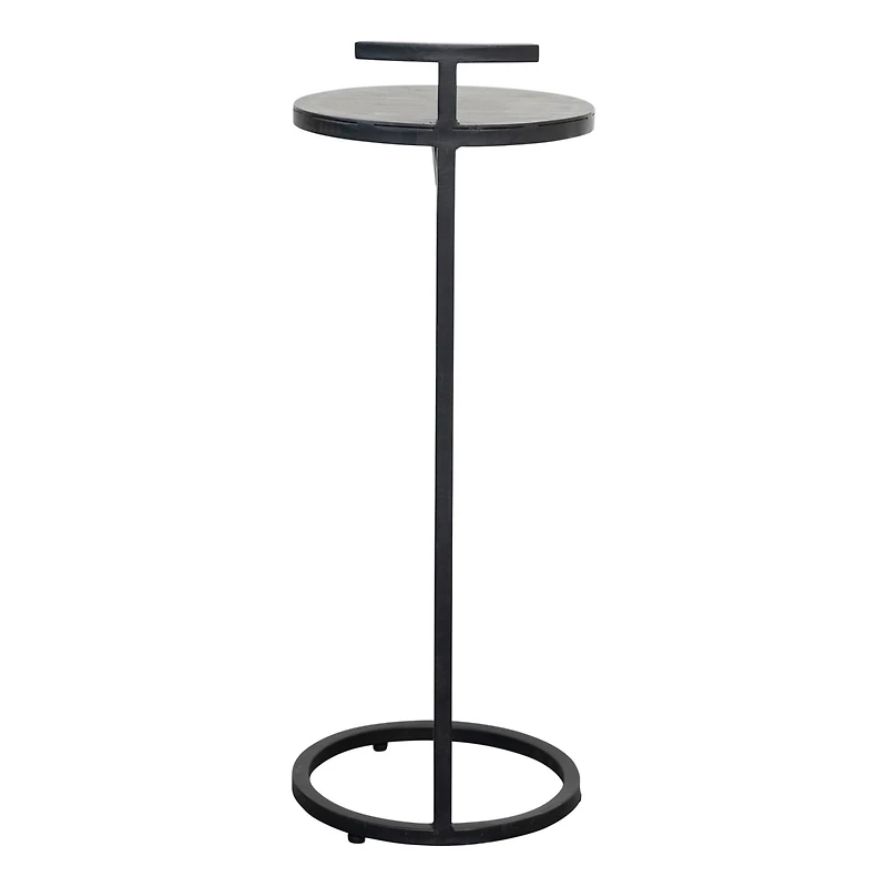 Hello Honey® 2ft. Round Matte Black Metal Table with Handle