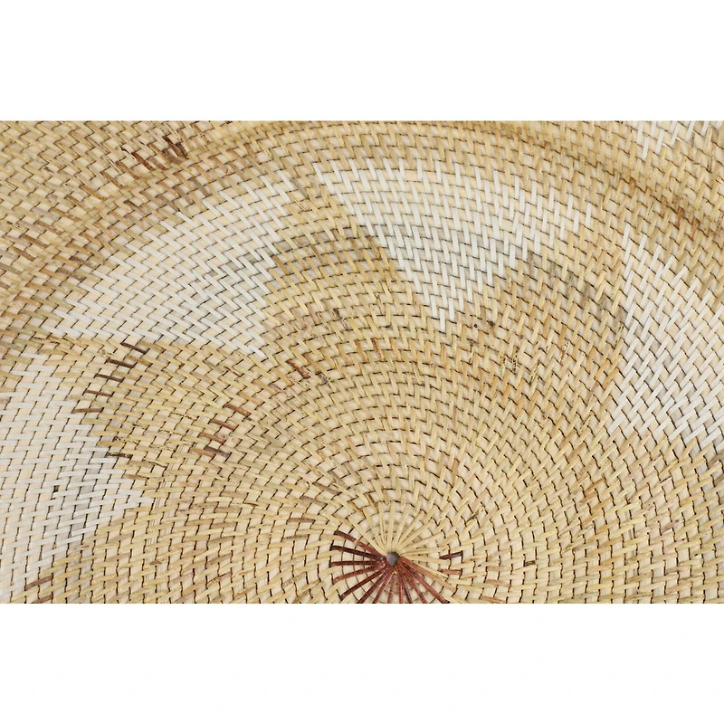 Light Brown Palm Wood Traditional Abstract Wall Decor Set