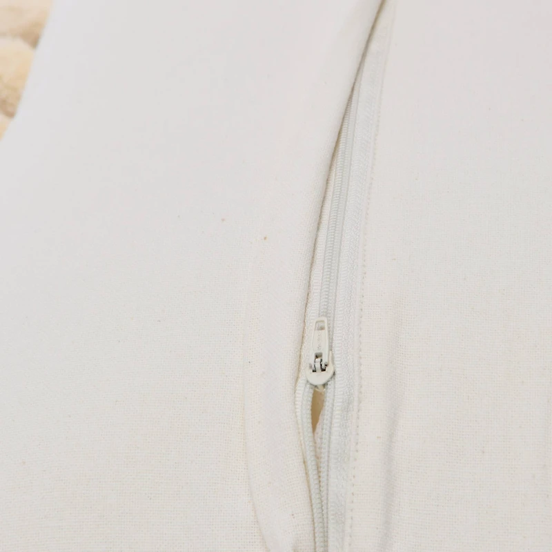 20'' Square Quilted Cotton Pillow Cover with Pom Pom Trim