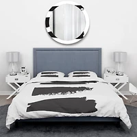 Designart 'Black and White Geometric Company II' Geometric Bedding Set
