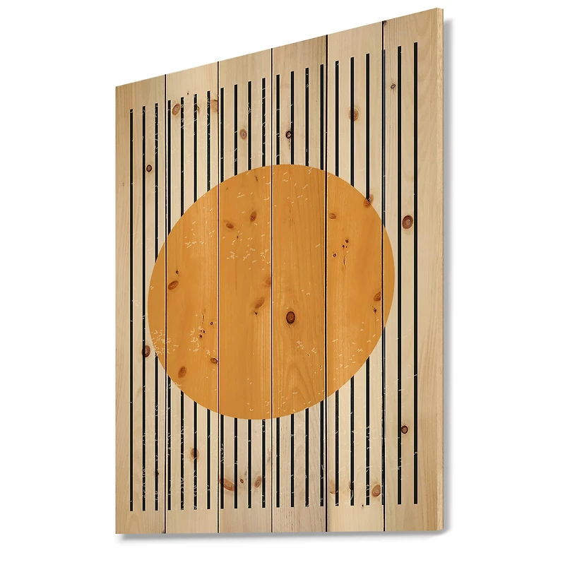 Designart - Minimal Geometric Compostions Of Elementary Forms XI - Modern Print on Natural Pine Wood