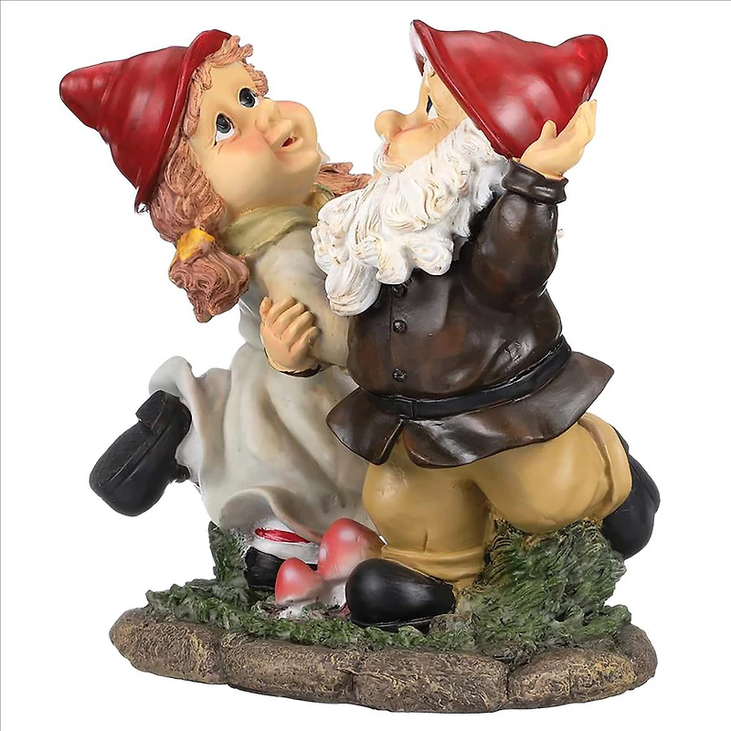 Design Toscano 12" Dancing Duo Garden Gnome Statue
