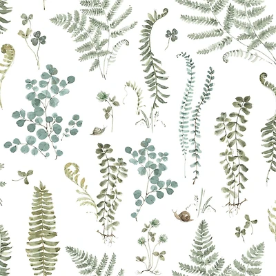 RoomMates White Fern Study Peel & Stick Wallpaper