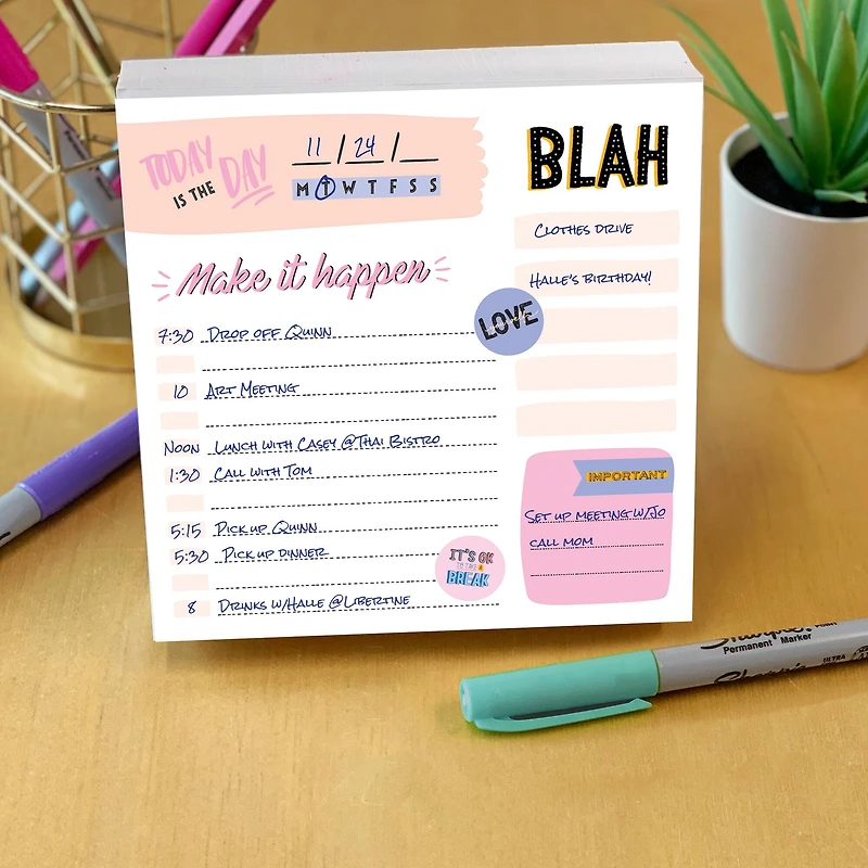 TF Publishing Undated Make it Happen Daily Note Block for Productivity & Lists Desktop