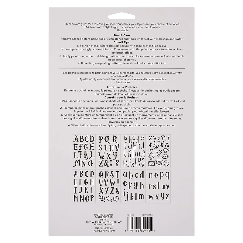 2" Summer Camp Alphabet Stencils by Craft Smart®