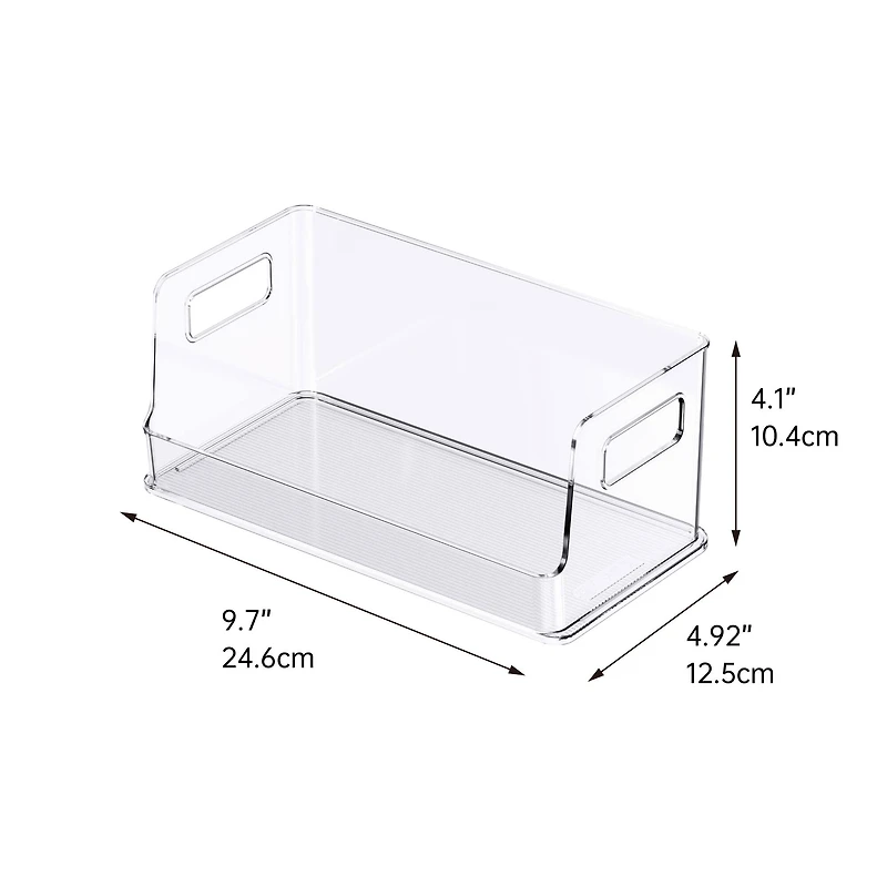 Small Clear Stacking Plastic Open Bin by Simply Tidy®