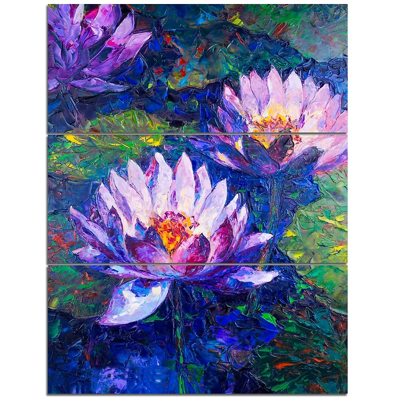 Designart - Blue Lotus Oil Painting