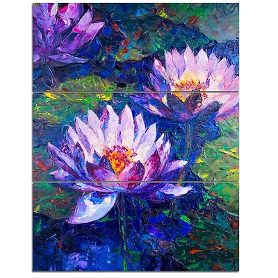 Designart - Blue Lotus Oil Painting