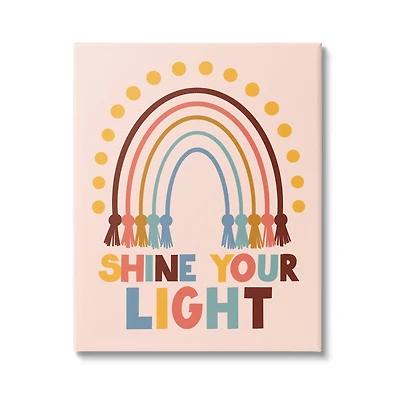 Stupell Industries Shine Your Light Hanukkah Rainbow Canvas Wall Art