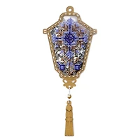 Wonderland Crafts Blue Lantern Christmas Ornament Bead Embroidery Kit
