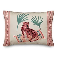 Palm Tree & Tiger Throw Pillow