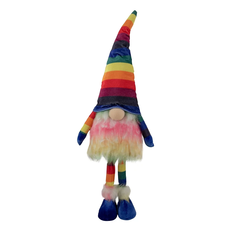 20.5" Bright Rainbow Striped Springtime Gnome