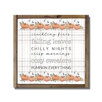 Plaid Fall Things Framed Wood Wall Hanging