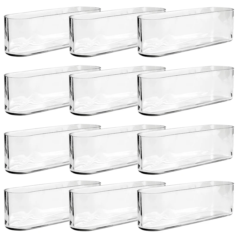 12 Pack: 13" Clear Oval Glass Vase by Ashland®
