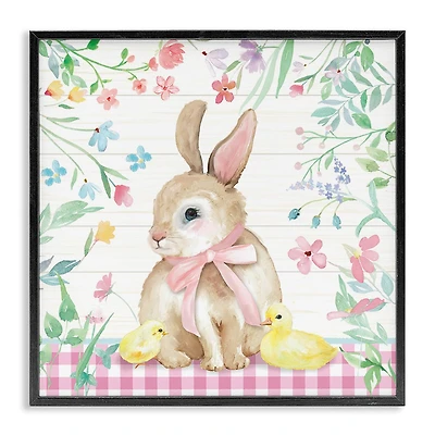 Stupell Industries Easter Bunny & Chicks Framed Giclee Art