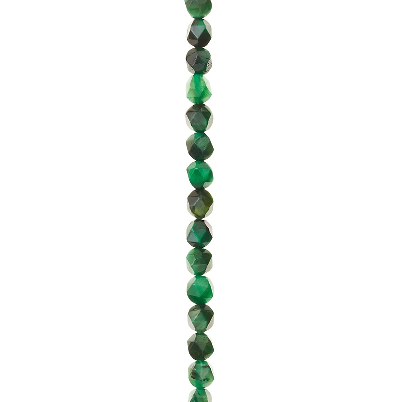 Green Dyed Faceted Tiger's Eye Beads, 6mm by Bead Landing™