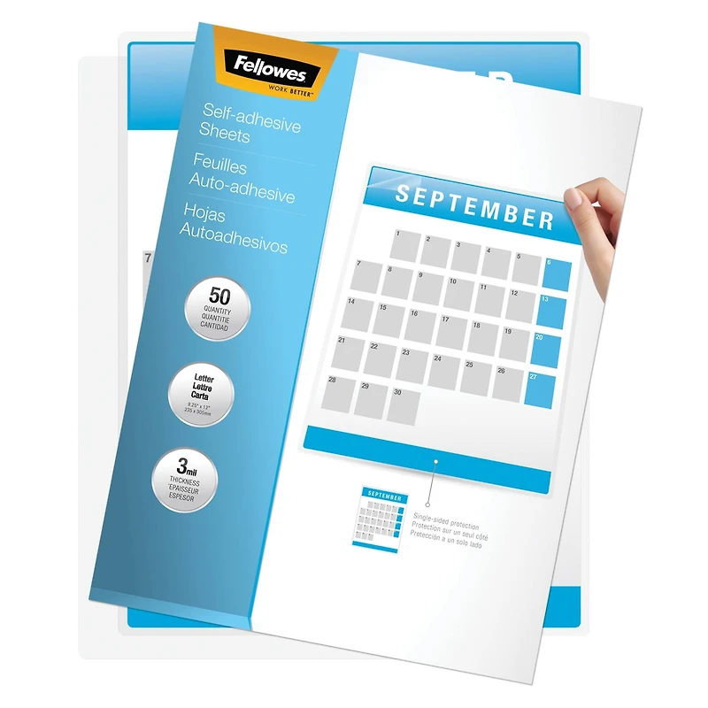 Fellowes 9" x 12" Self-Adhesive Laminating Sheets, 50ct.
