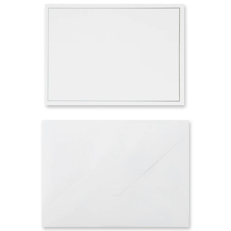 Silver Border Flat Cards & Envelopes by Recollections