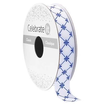 5/8" x 7yd. Blue Chinoiserie Grosgrain Ribbon by Celebrate It® Classic