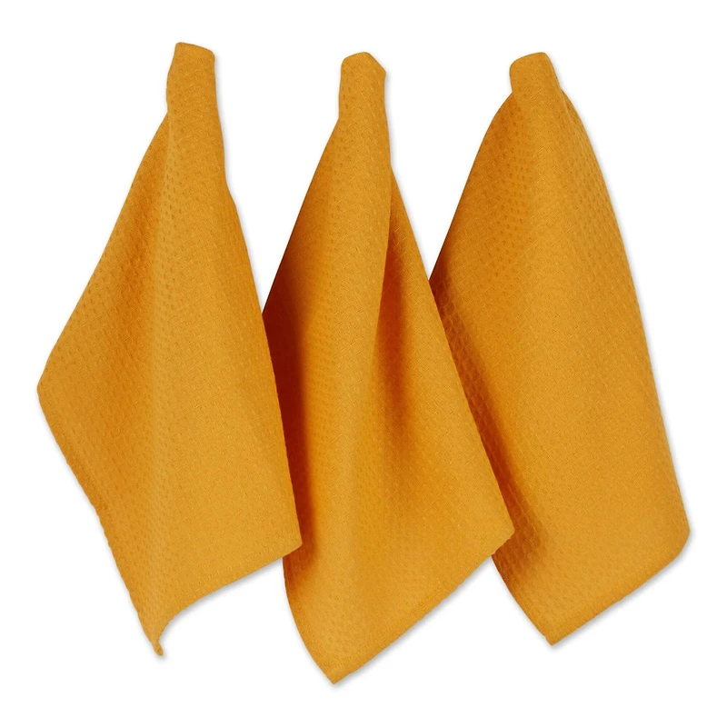 DII® Honey Gold Recycled Cotton Waffle Dish Towels, 6ct.