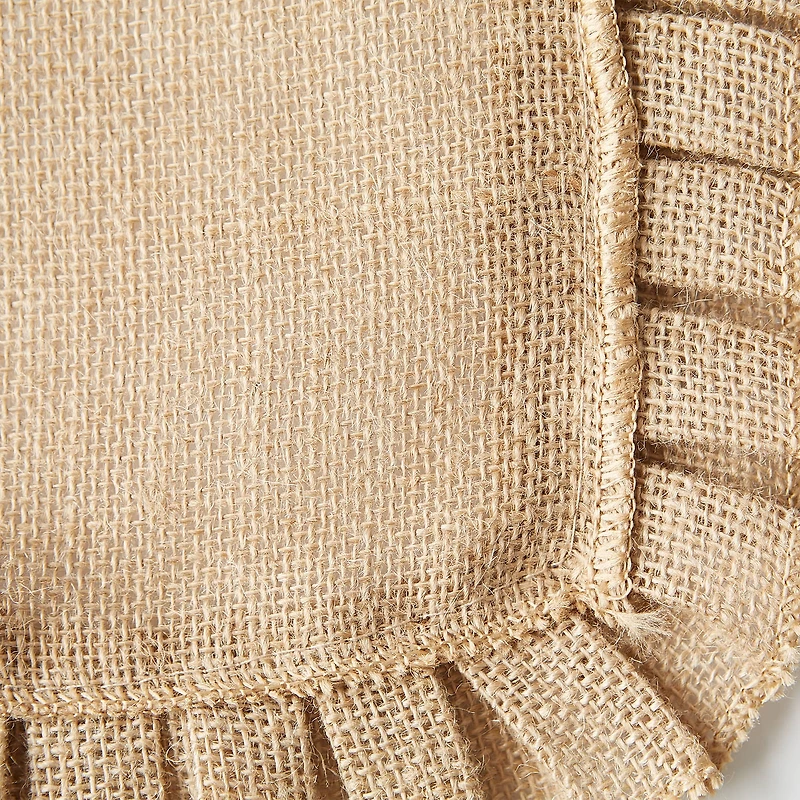 DII® Natural Ruffle Trim Jute Table Runner, 14x108 inch