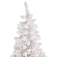 9ft. Pre-Lit Flocked Norway Pine Artificial Christmas Tree, Warm White LED Lights