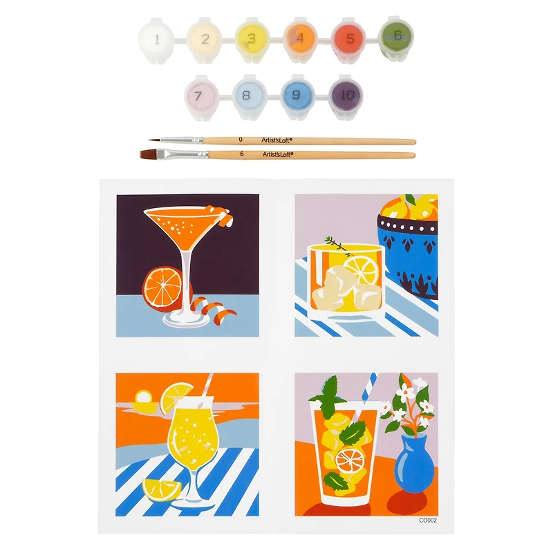 Cocktails Paint-by-Number Gallery Mini Kit by Artist's Loft®