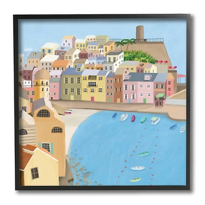 Stupell Industries Italian Seaside Architecture Coastal City Port,12" x 12"
